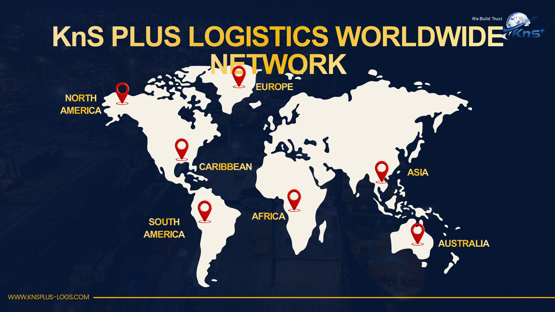 KnS Plus Logistics Worldwide Network Map